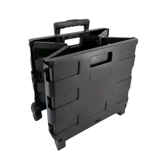 Carrito Plegable de Compras Negro con Ruedas Giratorias y Bolsa Reforzada-3