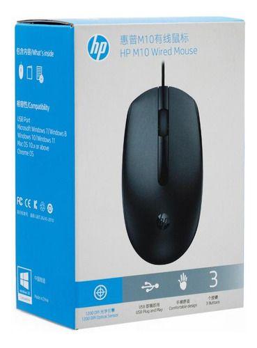 Mouse Óptico Alámbrico Usb Hp M10 Negro 1200 Dpi-6