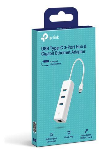 Adaptador Usb Tipo C A 3 Puertos Usb Rj45 Gigabit Ue330c-3