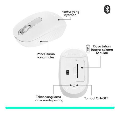 Mouse Inalámbrico Logitech Bluetooth M196 Blanco-3