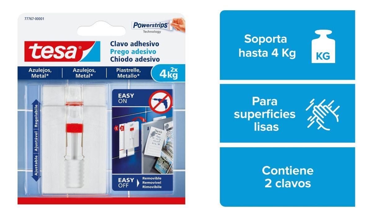 Clavo Adhesivo Ajustable Removible Tesa Superficie Lisa 4kg-2