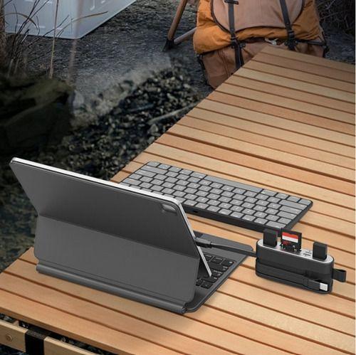 Hub 6 En 1 Entrada Usb 3.0 Usb C Ligthning Pc Smartphone Negro-6