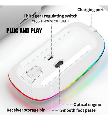 Mouse Inalámbrico Recargable 2.4ghz Led Rgb Distancia 10mts-3