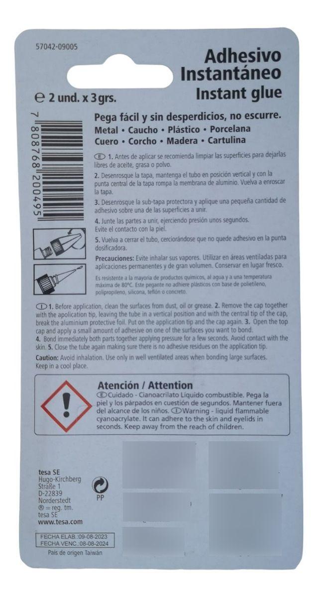 Gel Adhesivo Instantáneo 2 Unidades De 3gr Tesa-1