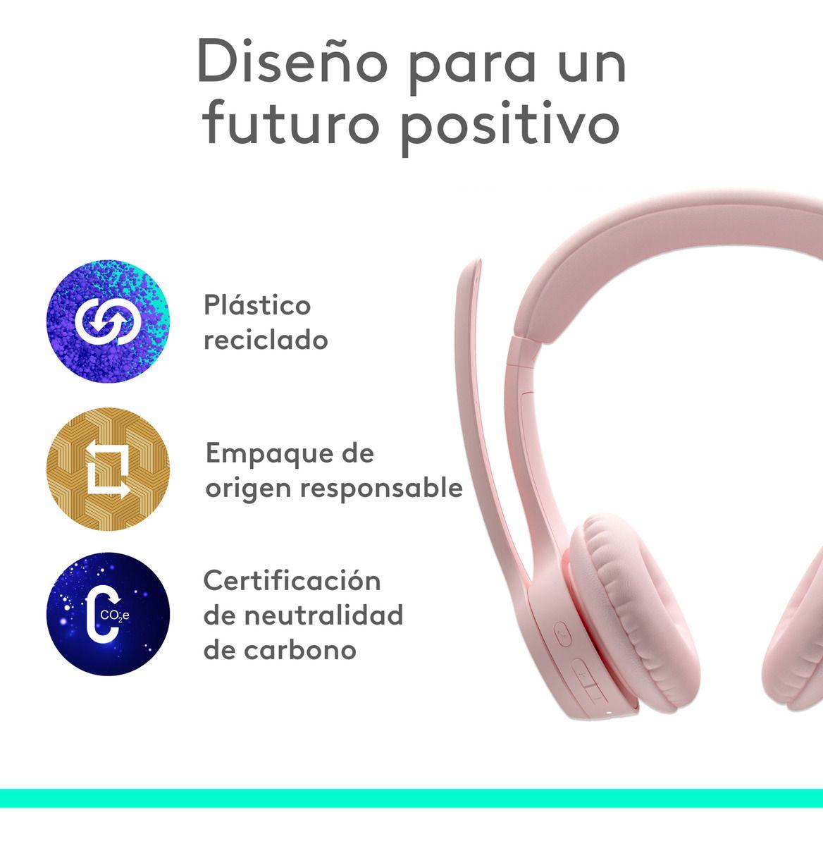 Audífonos Inalámbrico Con Micrófono Zone 300 Logitech Rosado-7