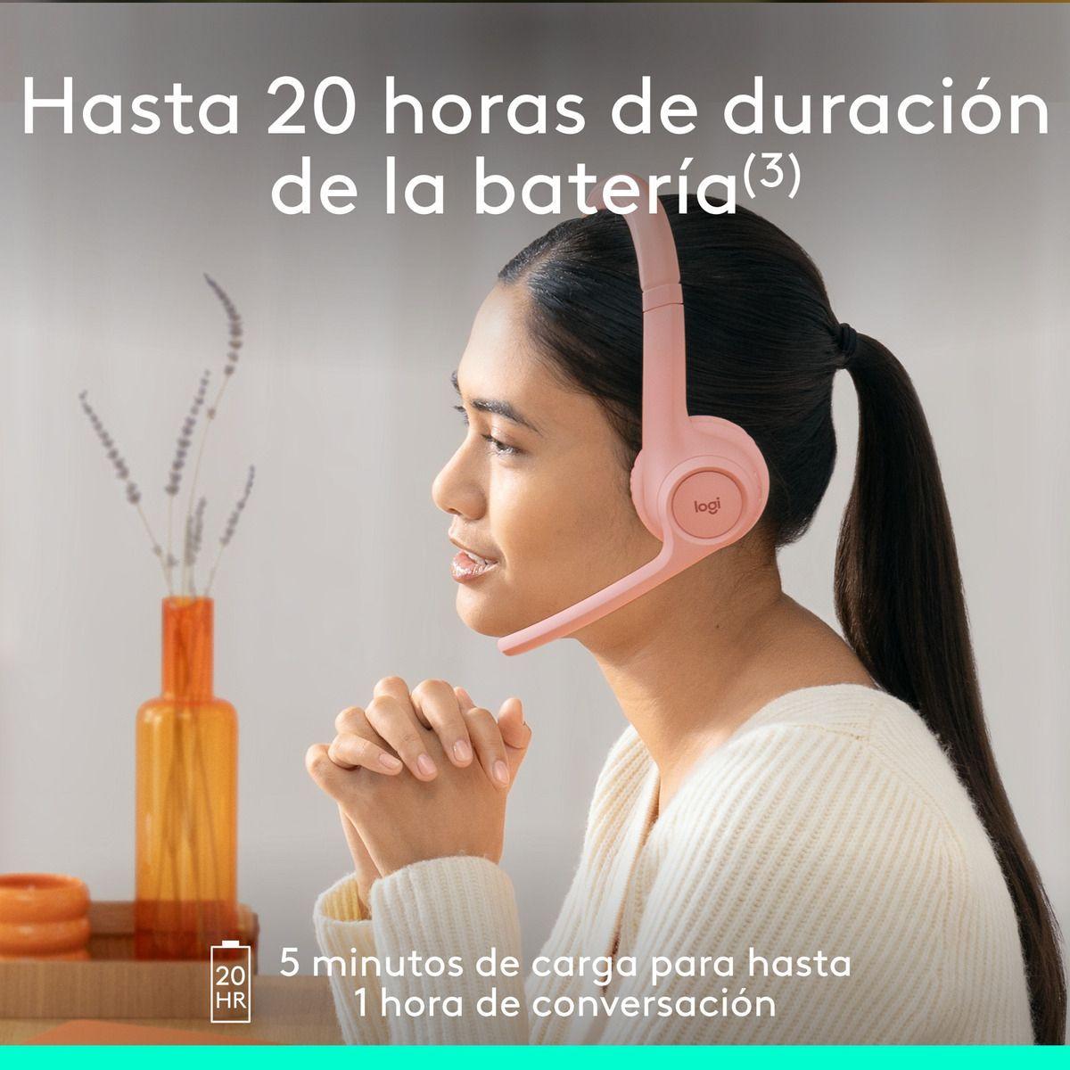 Audífonos Inalámbrico Con Micrófono Zone 300 Logitech Rosado-5