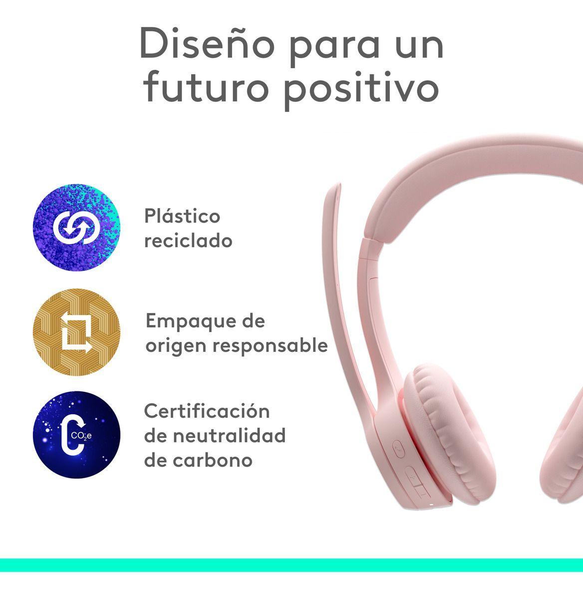 Audífonos Inalámbrico Con Micrófono Zone 300 Logitech Rosado-7