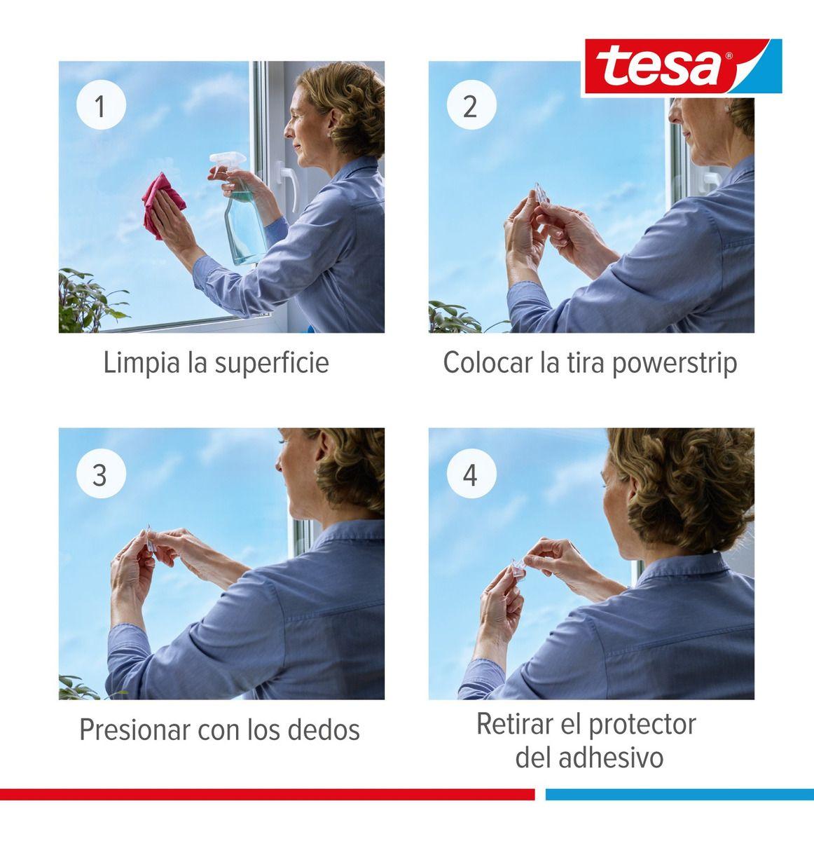 Pack 3 Blíster Gancho Removible Acrílico Vidrio 0,2 Kg Tesa-6