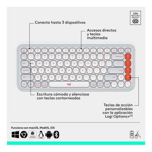 Kit Teclado Mouse Logitech Pop Icon Español Blanco-2