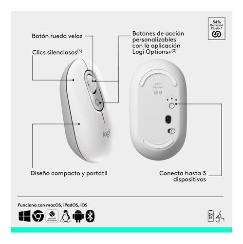 Kit Teclado Mouse Logitech Pop Icon Español Blanco-6