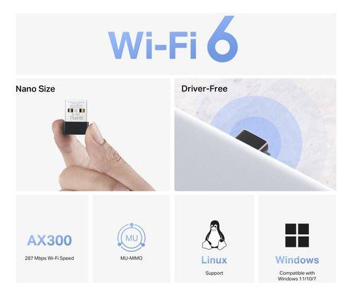 Adaptador Ax300 Inalámbrico Usb Wifi 6 Mu-mimo Ma14n-4