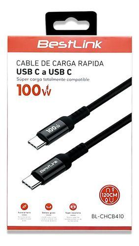 Cable Usb Tipo C Carga Rápida 100w Anti Nudos 120cm Bestlink-4