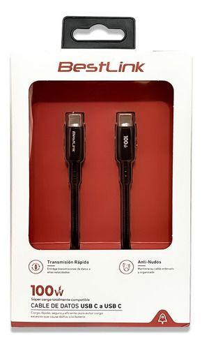Cable Usb Tipo C Carga Rápida 100w Anti Nudos 120cm Bestlink-5