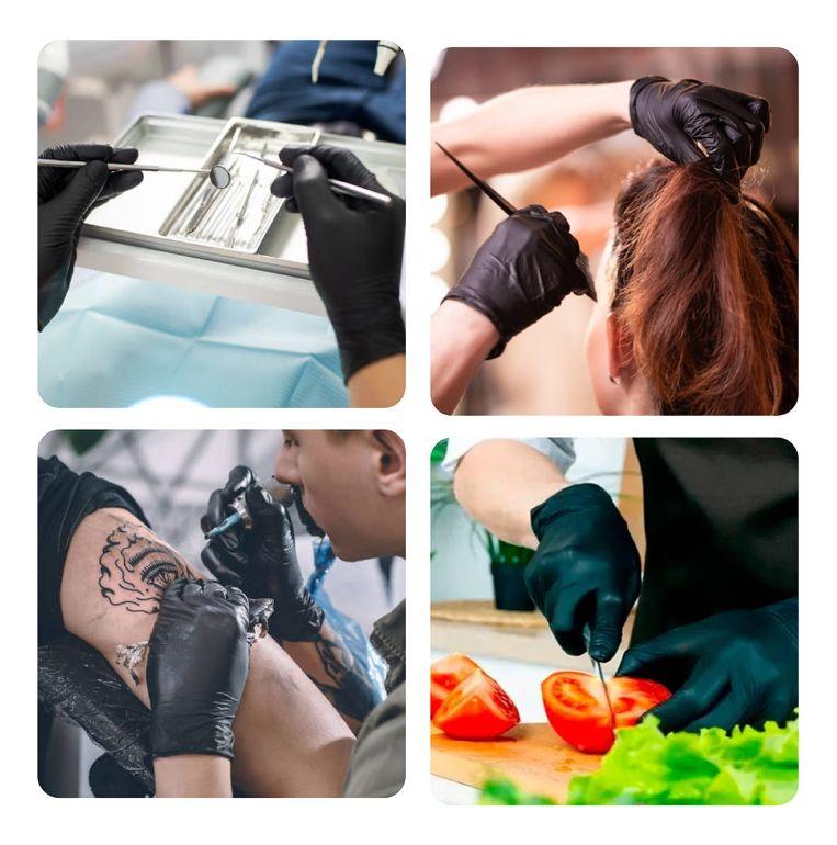 Guantes Nitrilo Talla M Caja 100 Unidades Negro-5