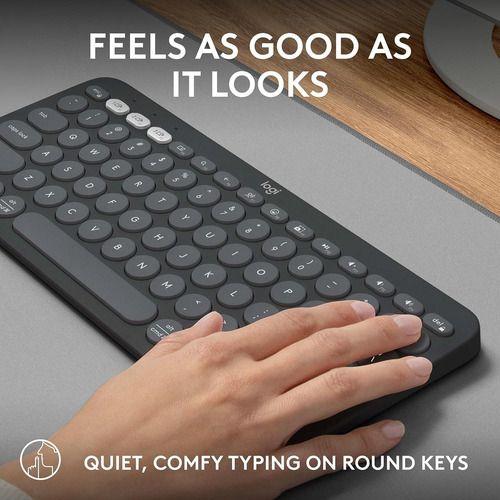 Teclado Bluetooth Compacto Pebble Keys 2 K380s Grafito-5