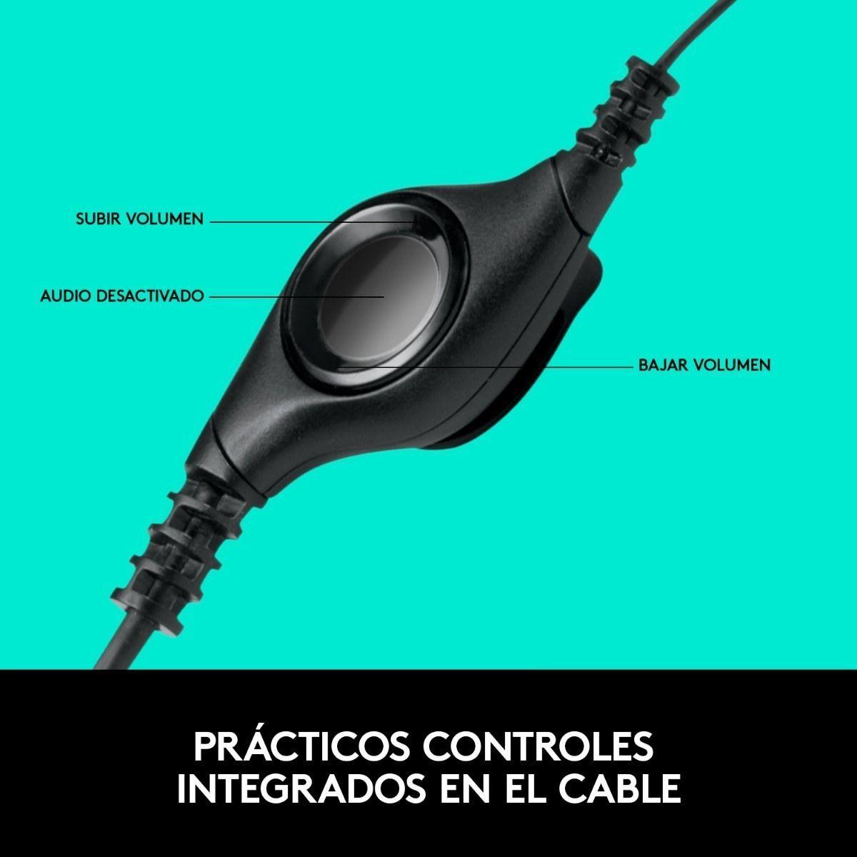 Audífono Cintillo Con Micrófono Usb Logitech H390 Negro-7