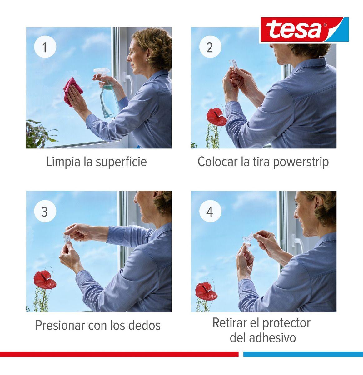 Pack X 2 Gancho Adhesivo Superficies Transparentes Tesa-6