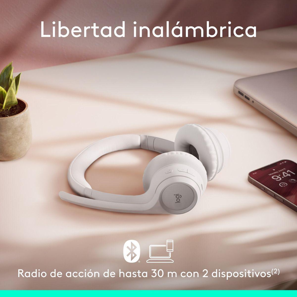Audífonos Bluetooth Con Micrófono Zone 300 Logitech Blanco-3