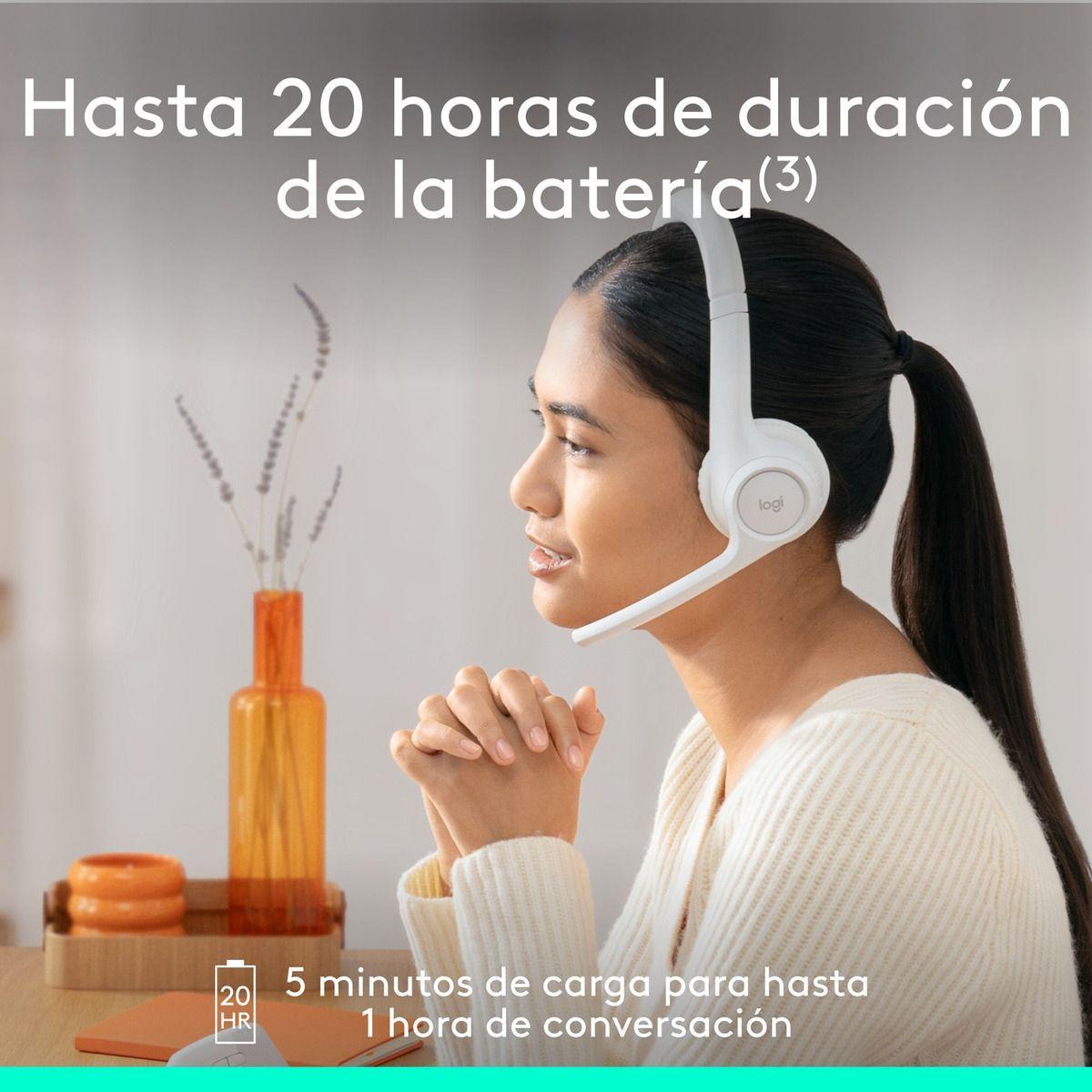 Audífonos Bluetooth Con Micrófono Zone 300 Logitech Blanco-4