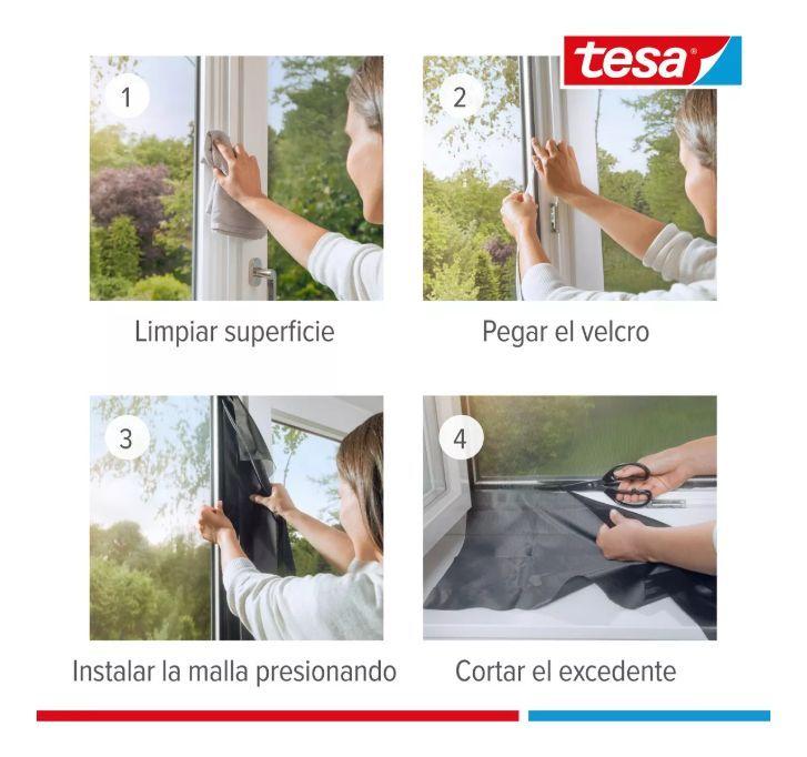 Pack X 3 Malla Mosquitera Ventanas 1,3m X 1,5m Blanca Tesa-3