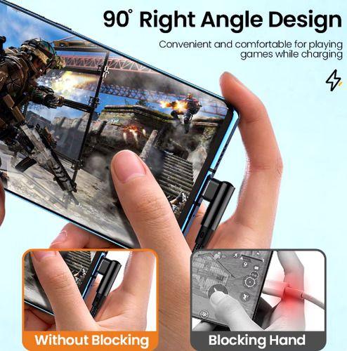 Cable Usb C Tipo C 90 Grados Carga Rápida 120 W Forma L 3mt-3