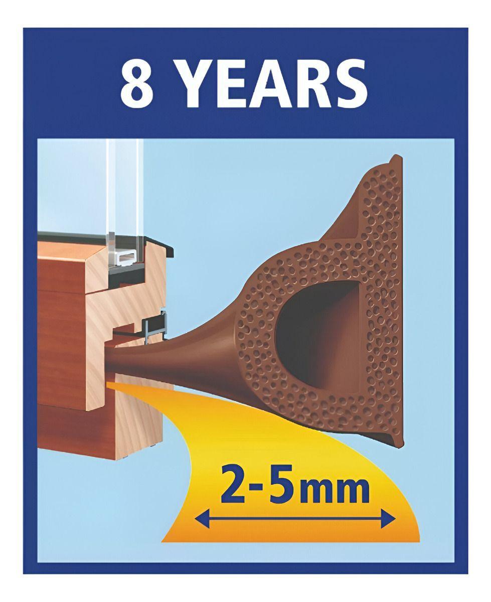 Burlete Adhesivo Perfil P 25m Ventanas Marrón Tesamoll-2