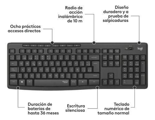 Kit Teclado Y Mouse Inalámbrico Silencioso Mk295 Logitech Es-2