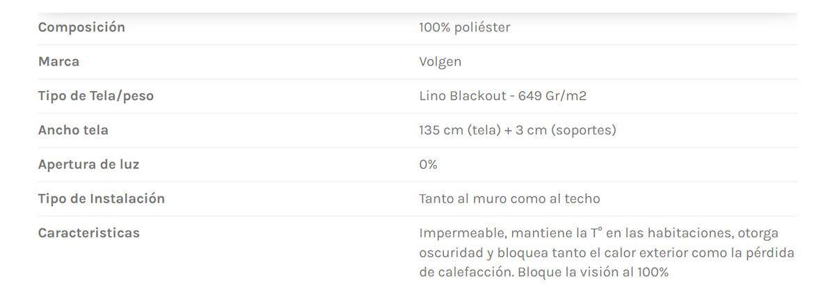 Cortina Roller Lino Blackout 1,35x2,5mts Impermeable Volgen-4
