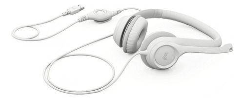 Audífonos Con Micrófono Conexión Usb H390 Logitech Blanco-4