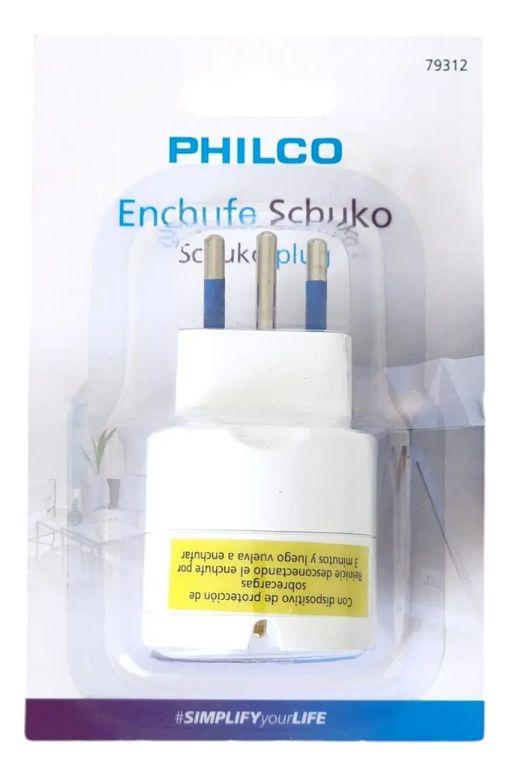 Adaptador Enchufe Certificado Schuko Philco 1500w-4