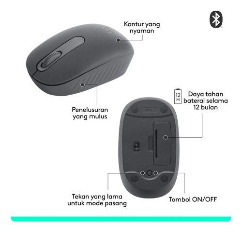 Mouse Inalámbrico Logitech Bluetooth M196 Grafito-3