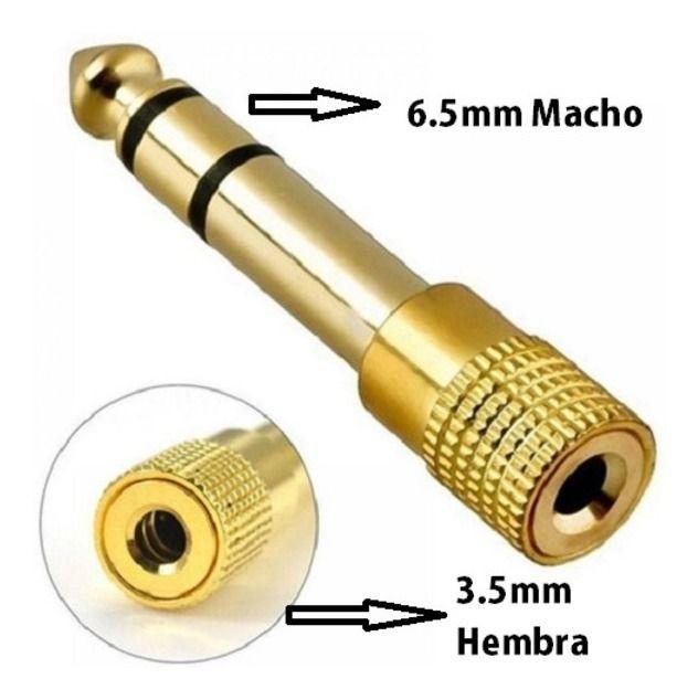 Pack 4 Adaptadores Audio Plug 3.5 A 6.5 Estéreo Oro-2