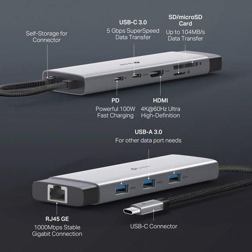 Hub Multipuerto Usb Tipo C 9 En 1 Gigabit Uh9120c Tp-link-5