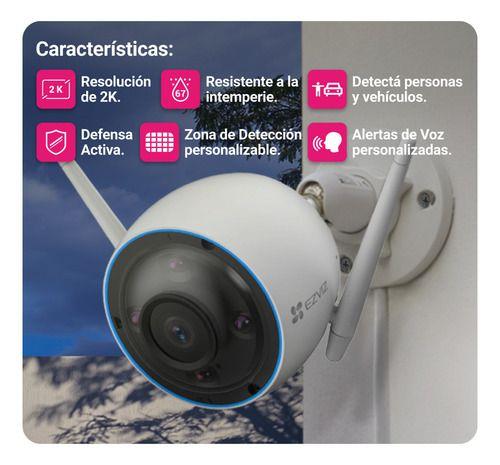 Camara Seguridad Wifi H3 2k Sirena Luz Exterior Audio Ezviz Blanco-2