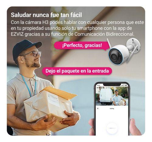 Camara Seguridad Wifi H3 2k Sirena Luz Exterior Audio Ezviz Blanco-3