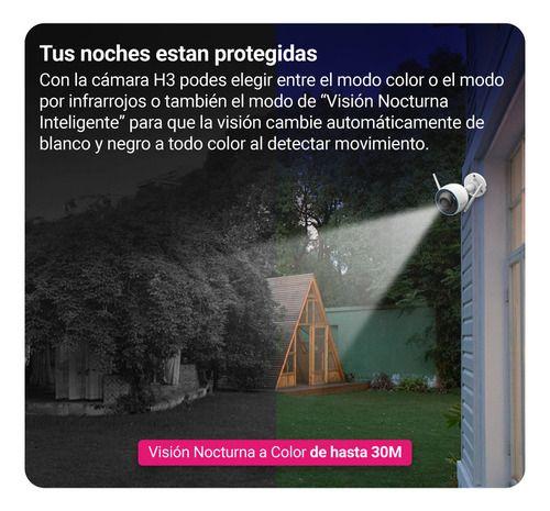 Camara Seguridad Wifi H3 2k Sirena Luz Exterior Audio Ezviz Blanco-4