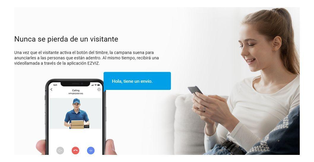 Timbre Mirilla Wifi Ezviz Hp4 Graba Contesta Desde App-4