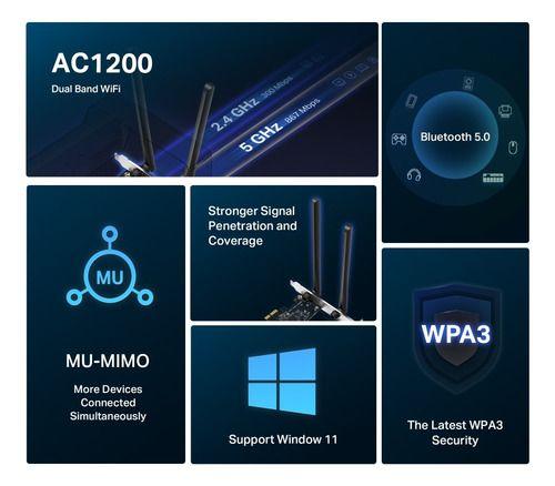 Adaptador Red Pcie Ac1200 Wifi Bluetooth 5.0 Ma30e Dual Band-4