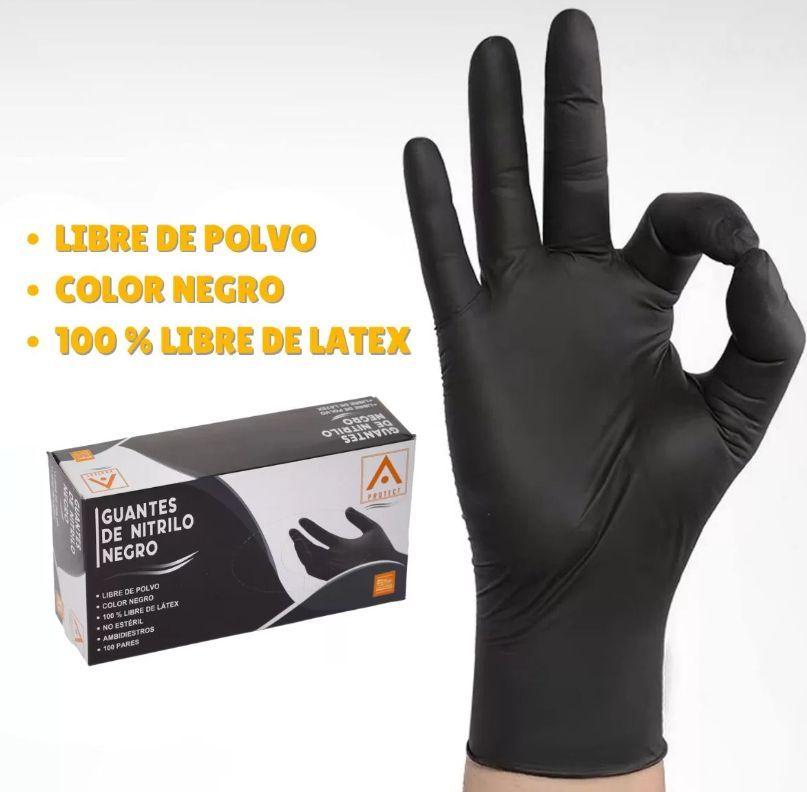 Guantes Nitrilo Talla Xl Caja 100 Unidades Negro-2