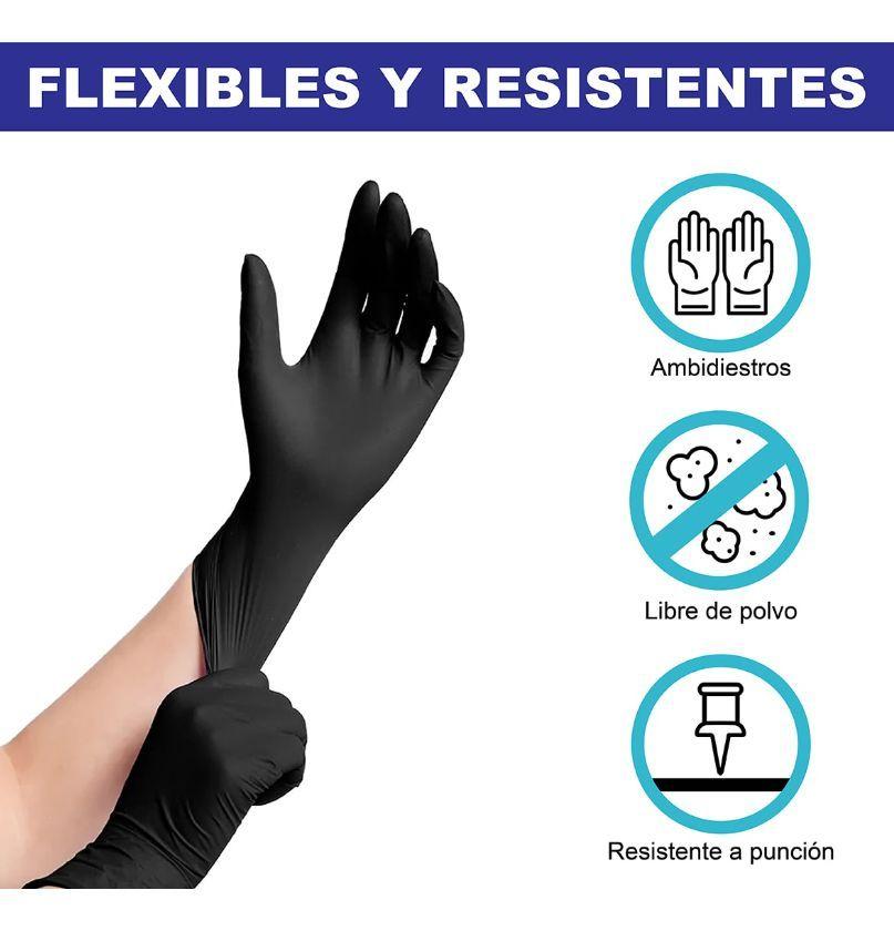 Guantes Nitrilo Talla Xl Caja 100 Unidades Negro-3