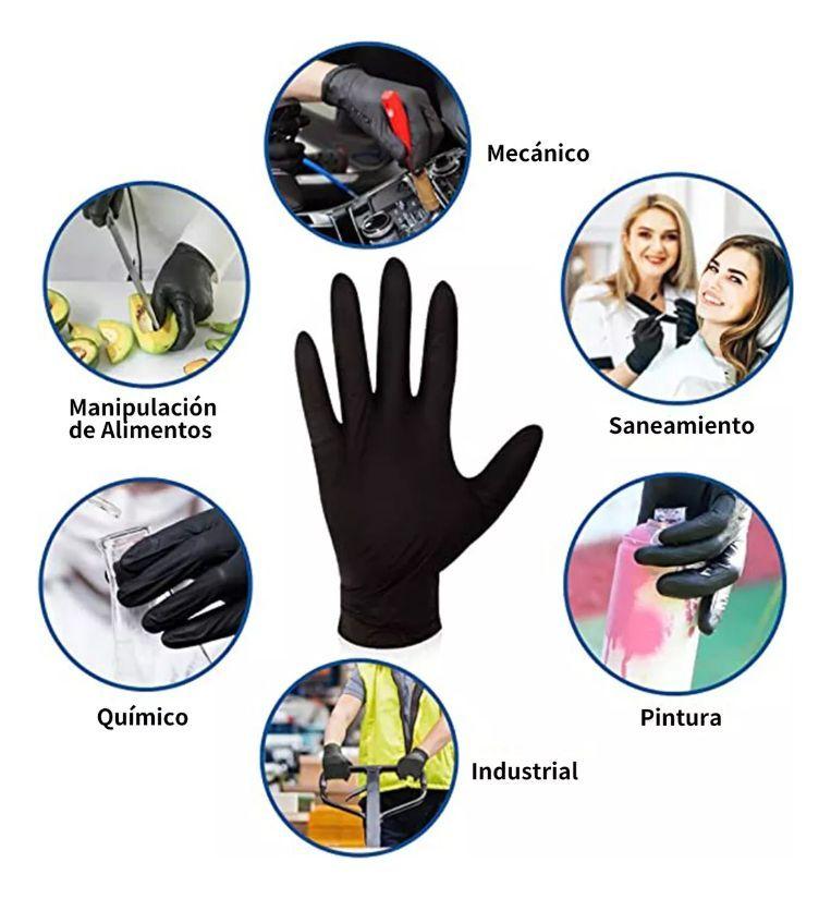 Guantes Nitrilo Talla Xl Caja 100 Unidades Negro-4