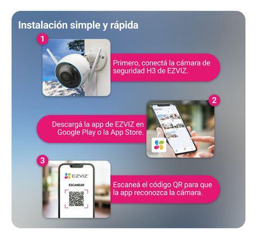 Cámara Seguridad Ip Exterior Wifi H3 3k Sirena Audio Ezviz Blanco-2