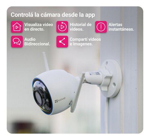 Cámara Seguridad Ip Exterior Wifi H3 3k Sirena Audio Ezviz Blanco-4