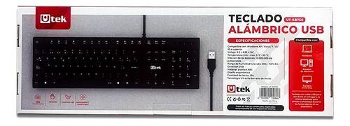 Teclado Alámbrico Usb Multimedia Teclas Slim Ut-kb750-5