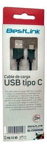 Cable Carga Rápida Usb Tipo C 2 Metro Bl-ch6002b-2