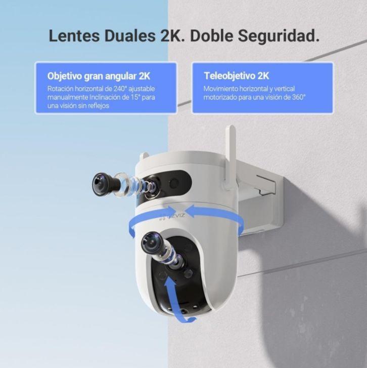 Cámara Panorámica Pt 360 Wifi H9c Dual 2k Exterior Ia Ezviz-2