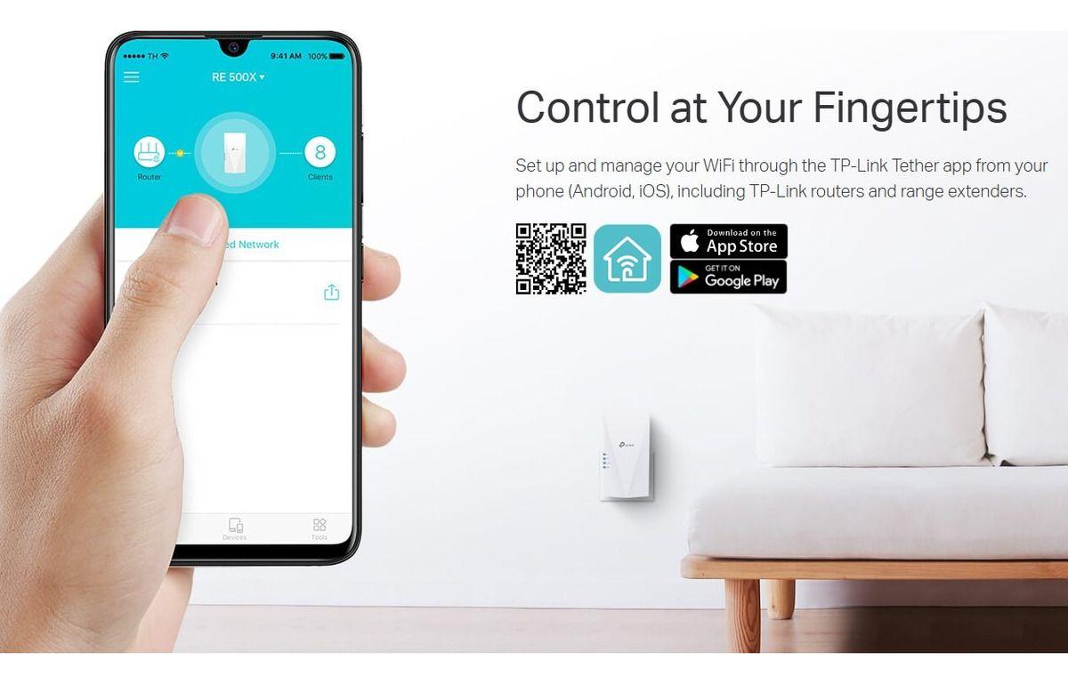 Repetidor Extensor Wifi 6 Dual Band Ax1500 Tp-link Re500x-4