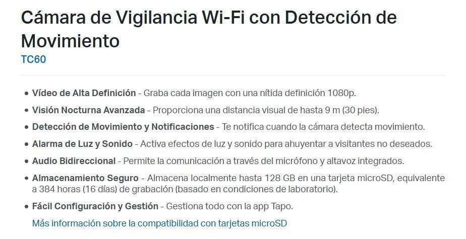 Cámara Vigilancia Wi-fi Tp-link Tapo Tc60 Seguridad Interior-4
