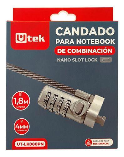Candado Notebook Slot Nano Con Clave 1.8mt Cable 4mm Fuerte-3
