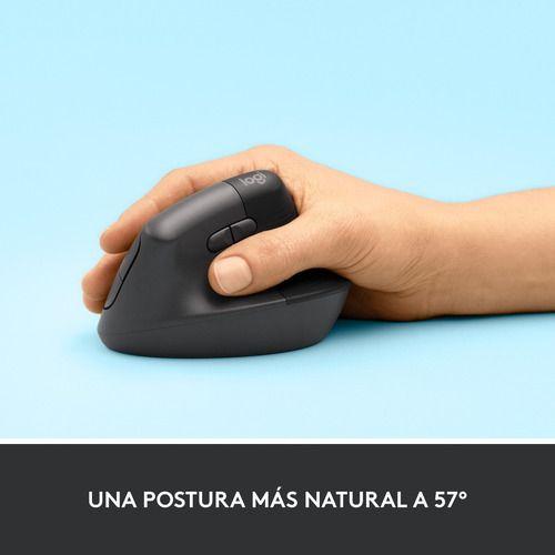 Mouse Vertical Bluetooth Ergonomico Diestro Logitech Grafito-4